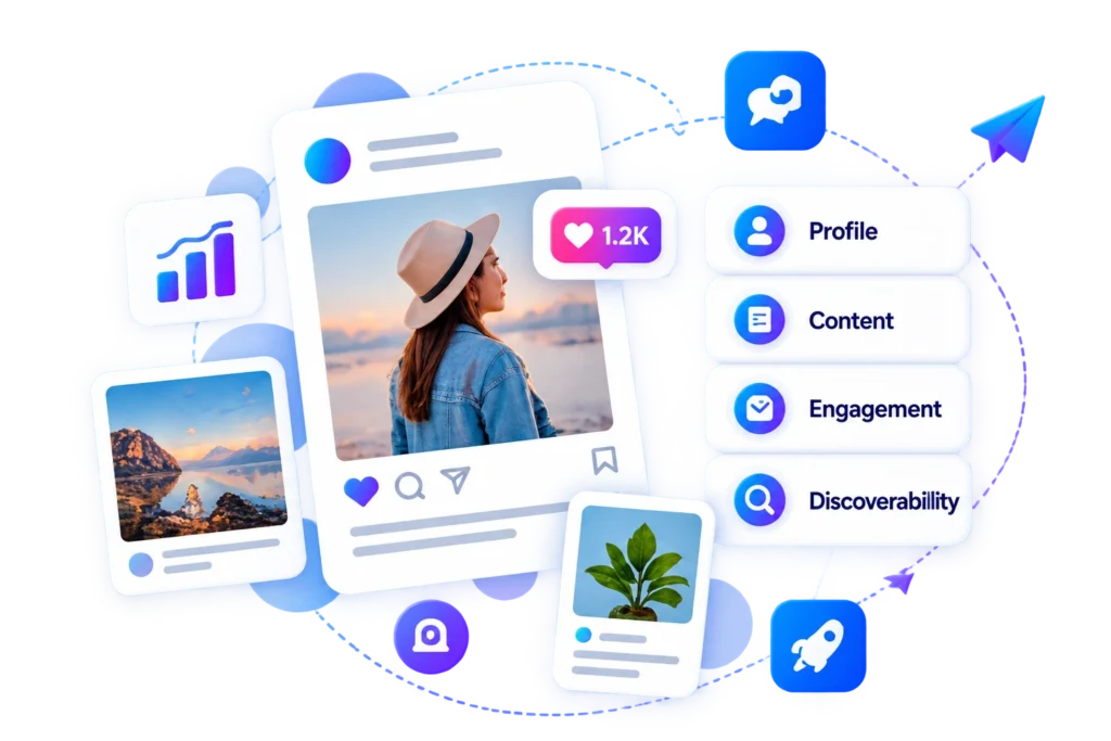modern social media marketing collage
